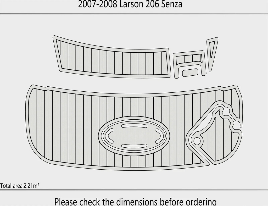 EVA Foam Pads for Larson 206 Senza (2007) Cockpit Swim Platform Mat