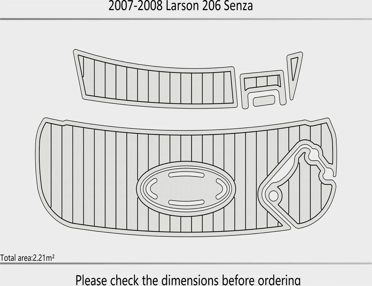 EVA Foam Pads for Larson 206 Senza (2007) Cockpit Swim Platform Mat