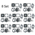 Set of 8 Carburetor Rebuild Kits for Kawasaki TD24 TD25 TD33 TG20 TG24 TG25 TG33