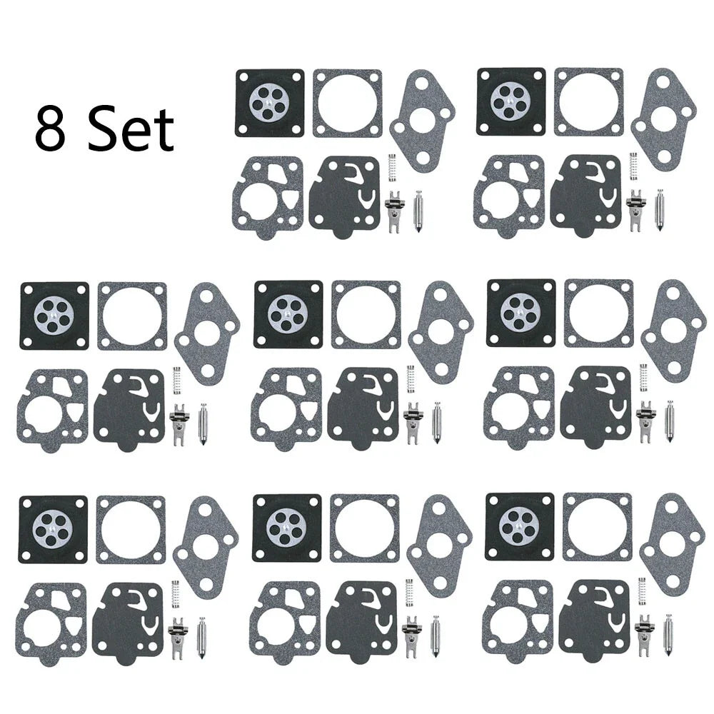 Set of 8 Carburetor Rebuild Kits for Kawasaki TD24 TD25 TD33 TG20 TG24 TG25 TG33