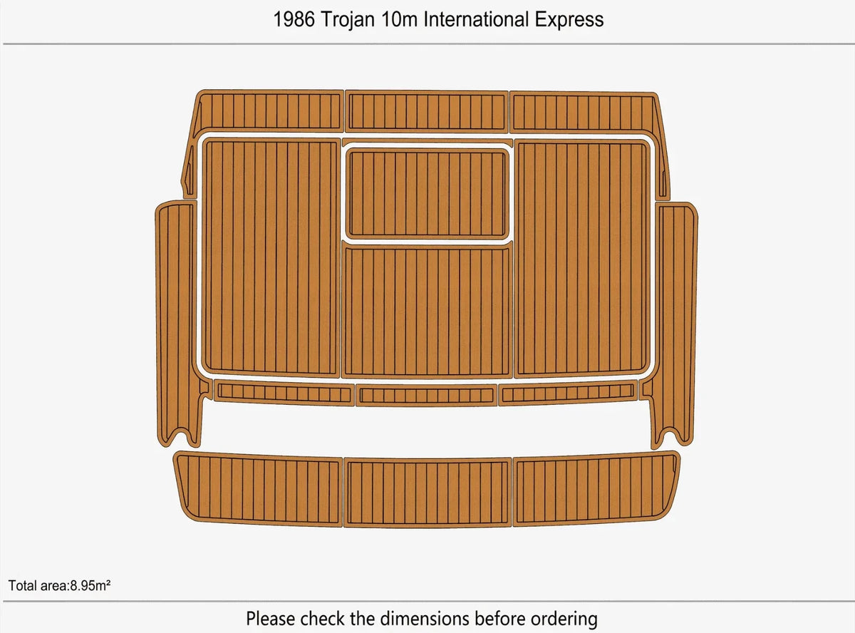 EVA Faux Teak Flooring Mat for Trojan 10m International Express (1986)