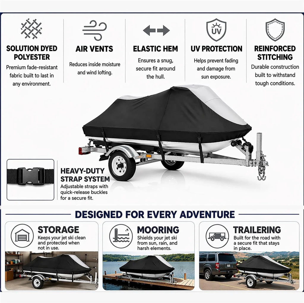 Jet Ski Cover for Sea Doo SeaDoo RXP 215 (2007–2008) Black-Grey