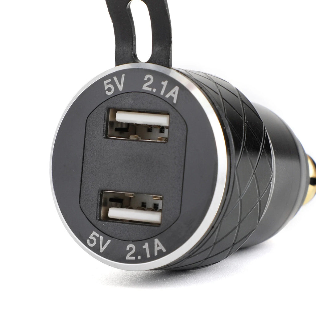 Dual USB Charger DIN Socket Voltmeter for BMW Motorcycle (EU Plug)