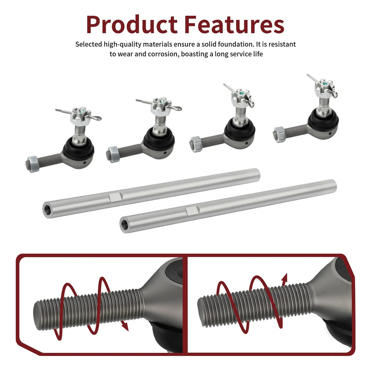 2 Steering Tie Rods for Polaris Predator 500 (2003–2006)