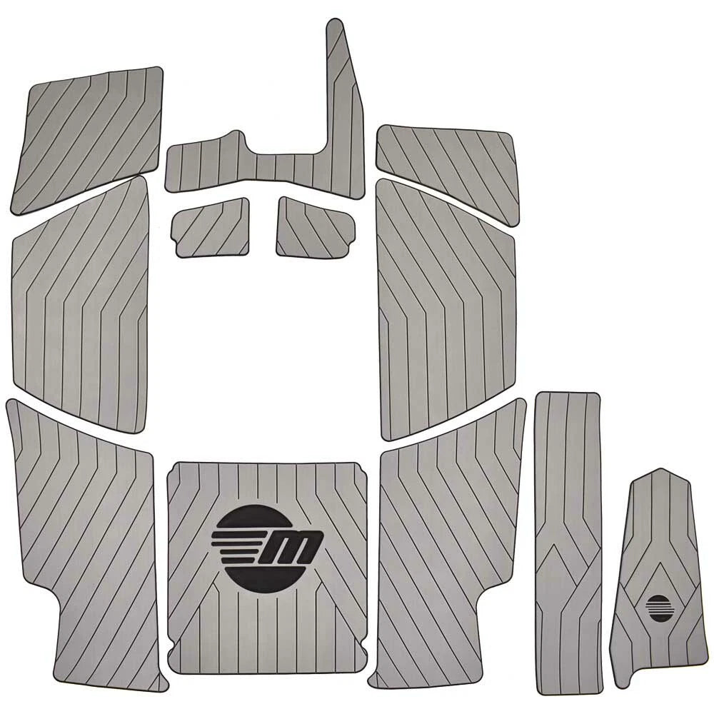 Malibu Boat Non-Skid Floor Mats 4750025 - TXi Gray - Black (set of 12)