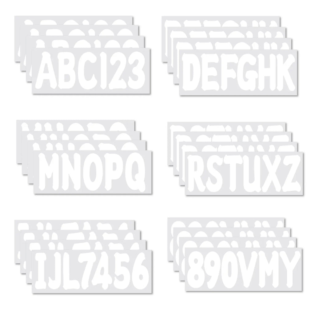 Set of 4 Boat Registration Identification Numbers Stickers A-Z & 0-9