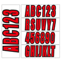 Red Decals for 3" Boat Letters and Numbers Registration 4 Sets of A-Z & 0-9
