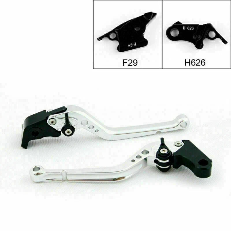 Long Brake Clutch Levers for Honda CBR929RR (2000–2001) Silver T9