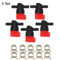 5pcs Fuel Gas Shut Off Valve & 10pcs Clamp for B & Stratton (494768, 698183)