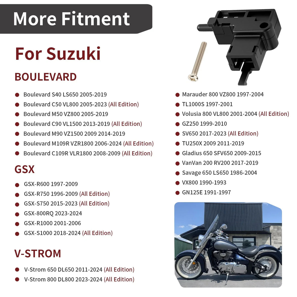 Left Clutch Lever Switch 57560-05A00 for Suzuki GSXR750 (1996–2009) GSX-S750 (2015–2023)
