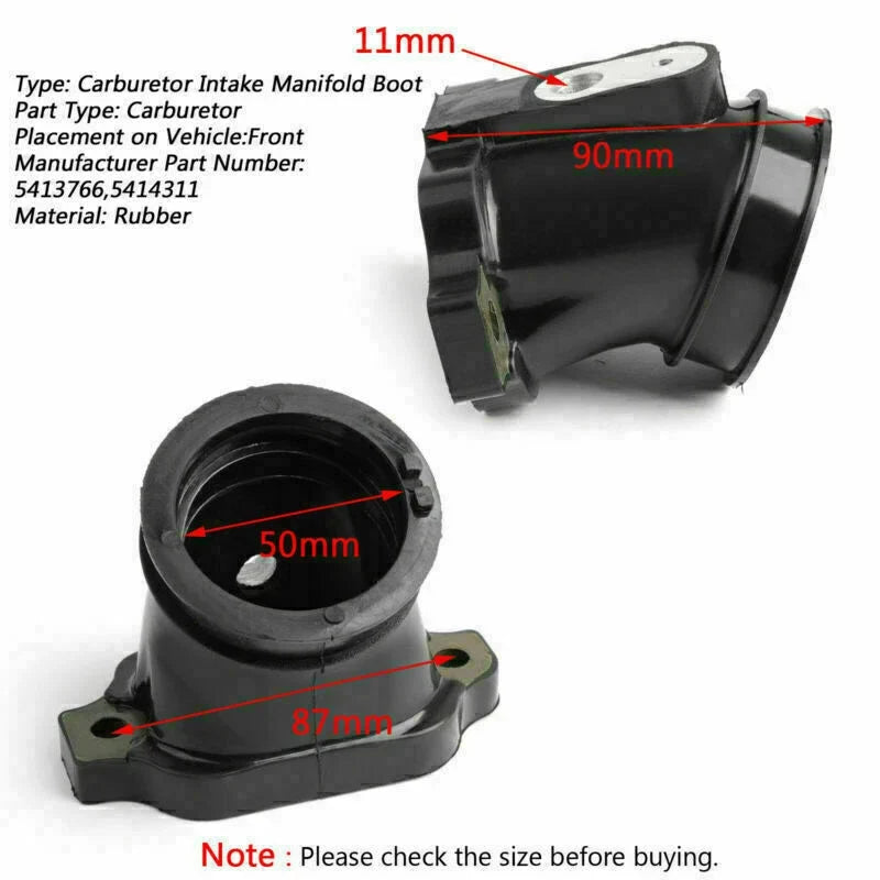 Rubber Intake Carburetor Boots 5414311 for Polaris RZR Ranger 800 (2008–2014)
