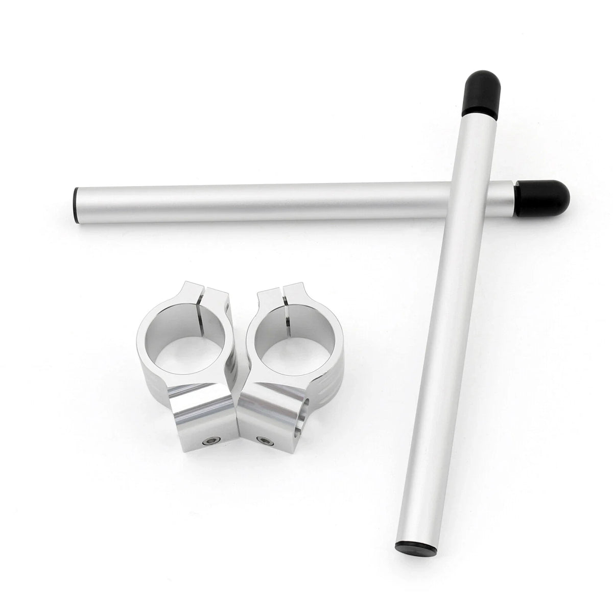 Clip-On Handlebars for Honda CBR250R CBR600F (Universal, 37mm, Silver)