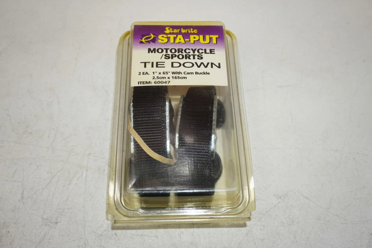 StarBrite 60047 Sta-Put 1" X 65" Motorcycle Sports Tie Down Set + Cam Buckle