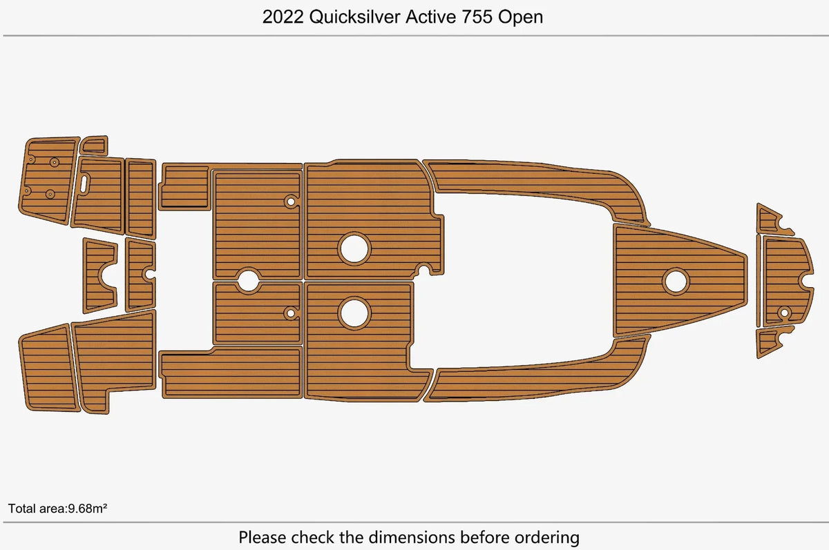 EVA Foam Teak Deck Floor for Quicksilver Active 755 Open (2022)