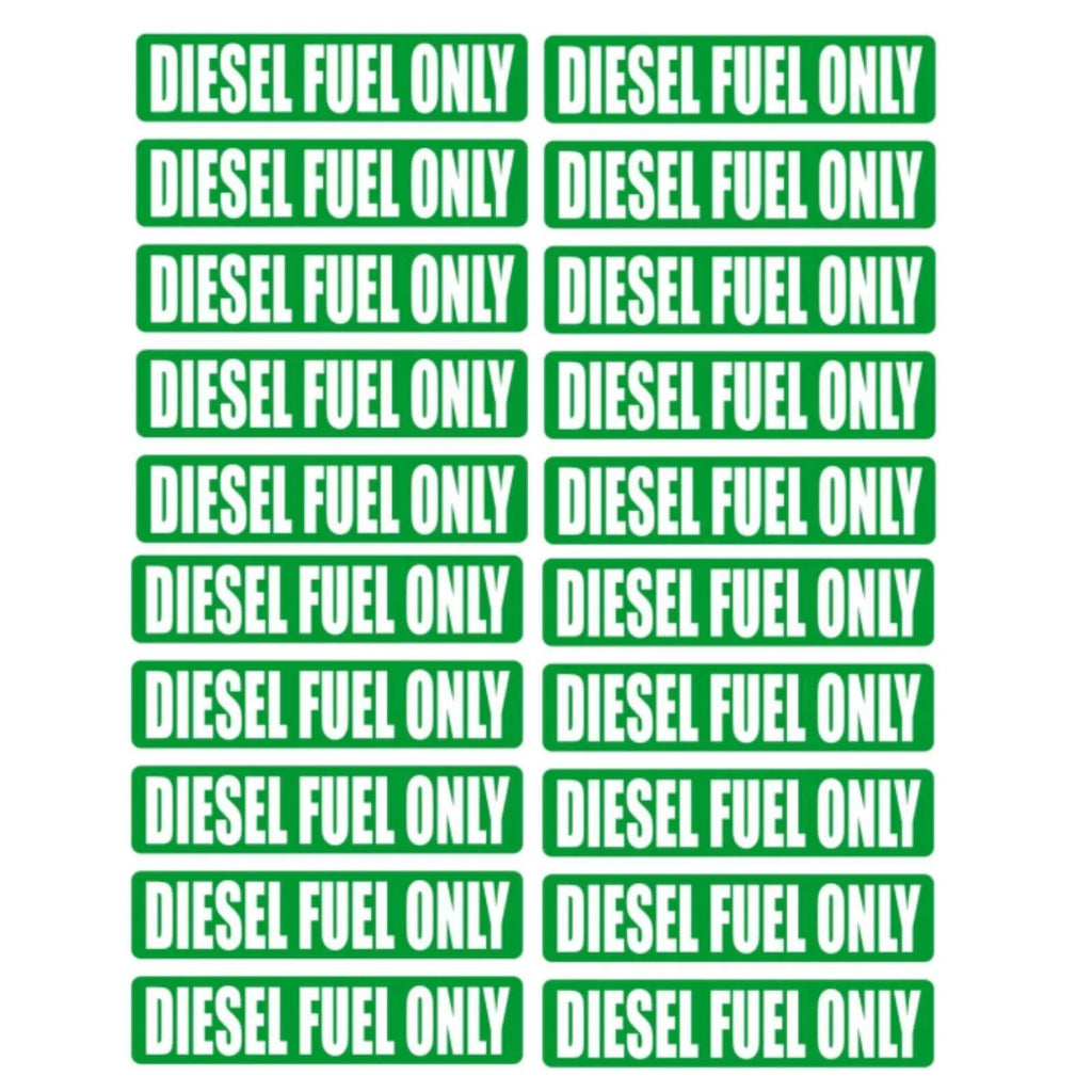 20x Diesel Fuel Only Decal Stickers for Automotive Use