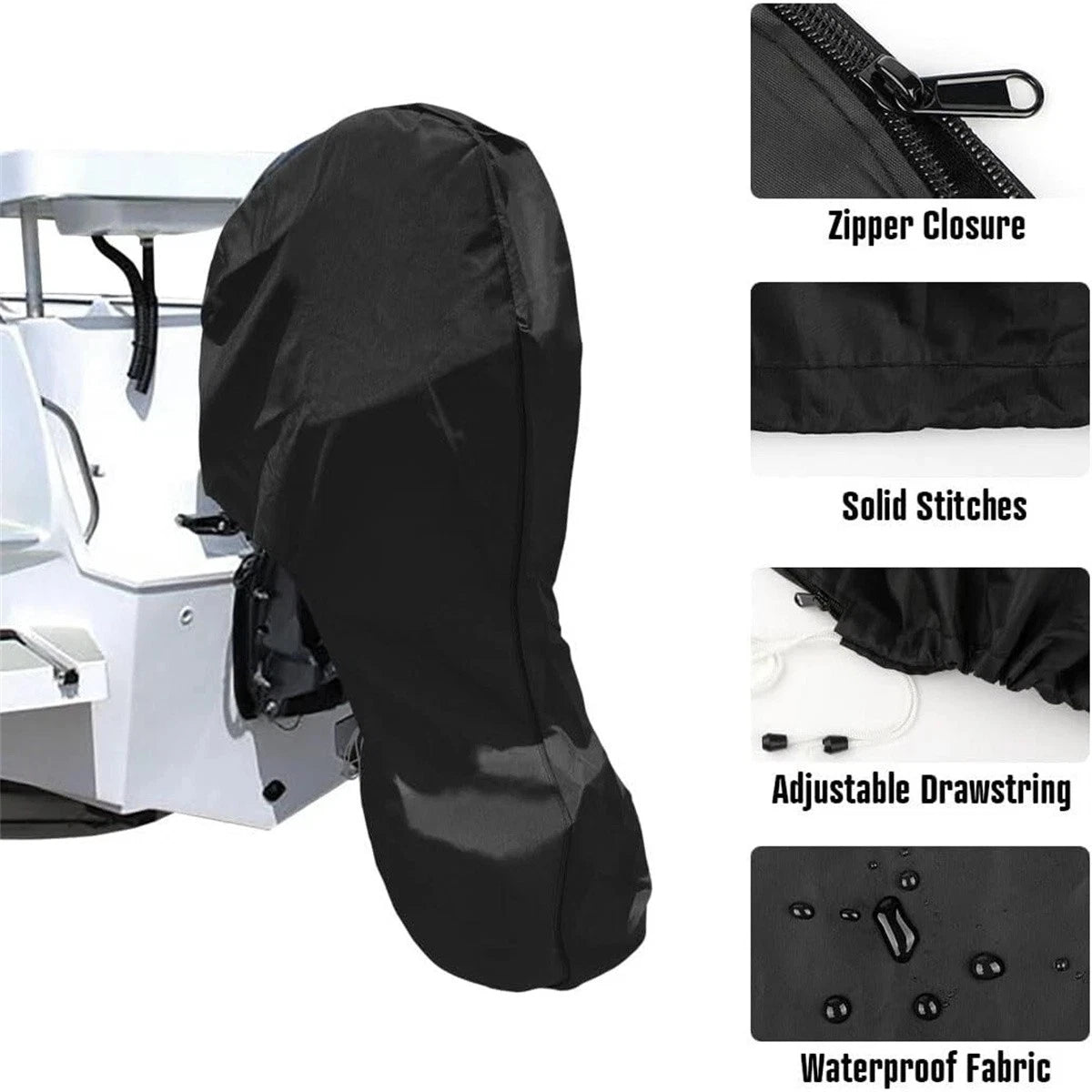 Upgraded Heavy Duty Boat Outboard Engine Cover Full Motor Storage Cover 30-60HP