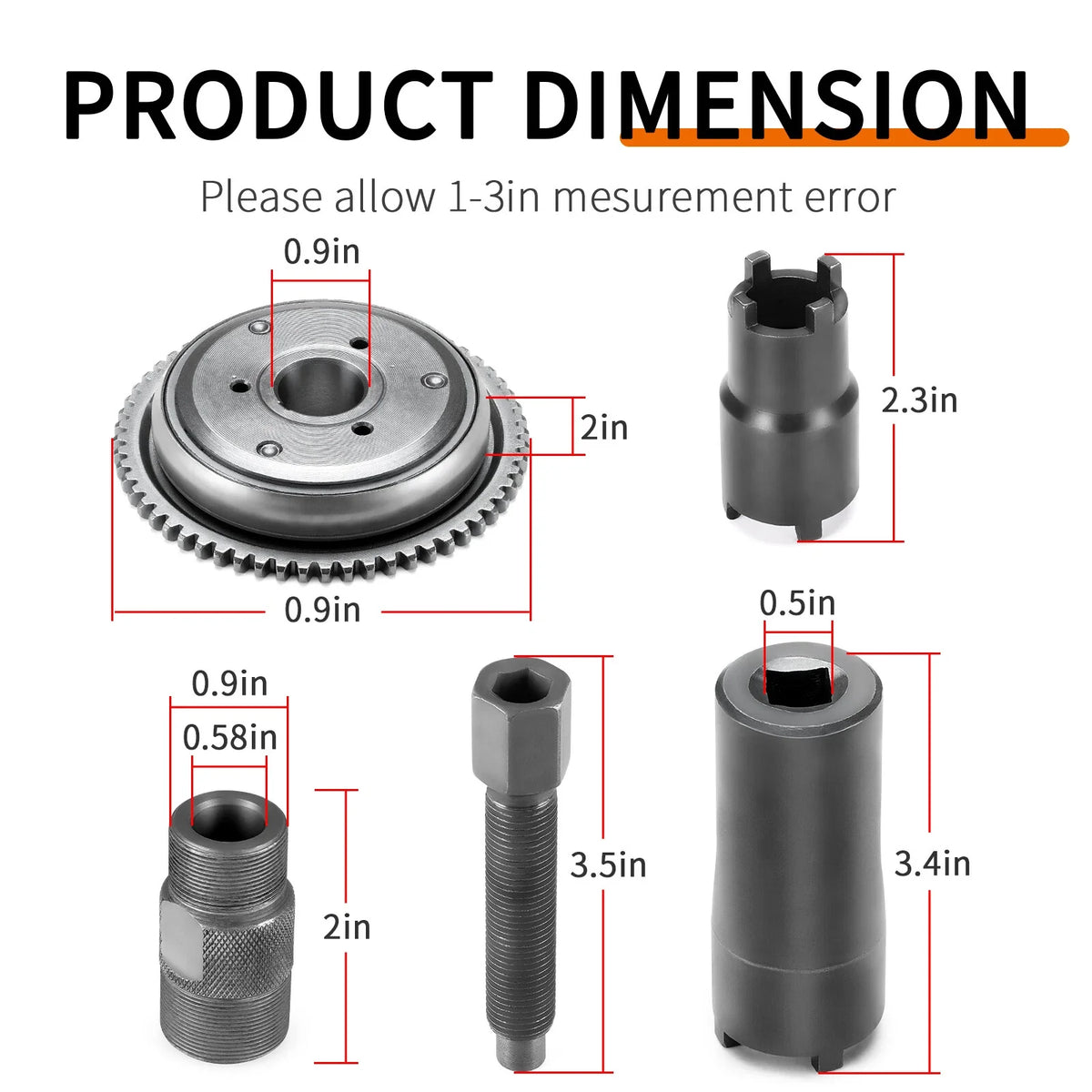 Magneto Flywheel Puller Tool & Starter Clutch for GY6 Scooter (125cc, 150cc, 152QMI)