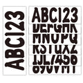 4X Black Boat Registration Numbers & Letters 3" Decal Stickers