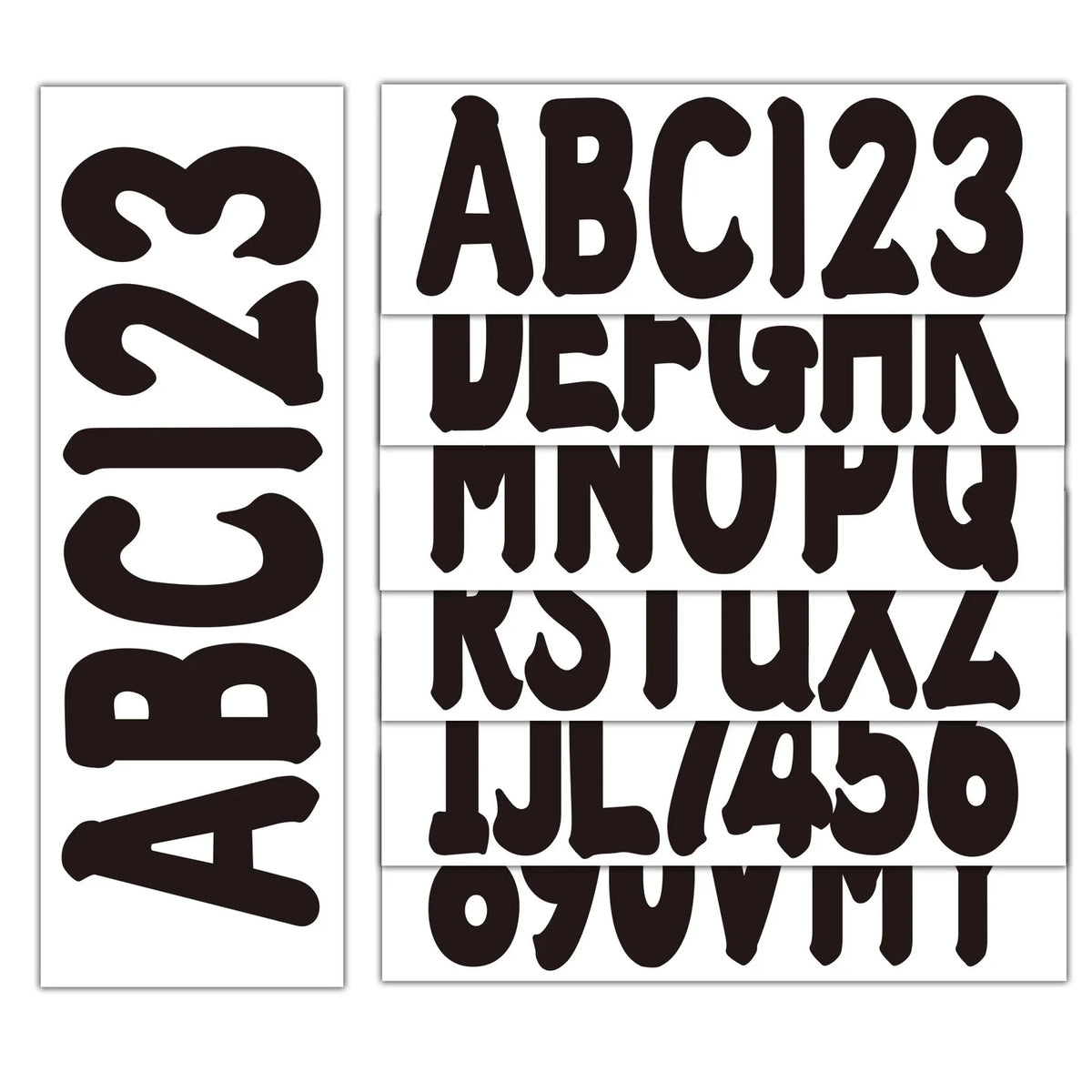 4X Black Boat Registration Numbers & Letters 3" Decal Stickers