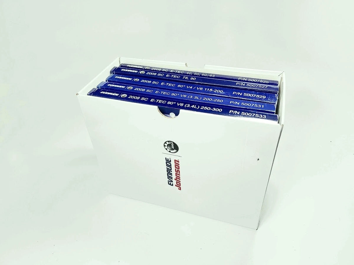 Evinrude 2008 SC E-TEC, Service Manual Kit, 5 Books, 50075,25,27,29,31,33, OEM