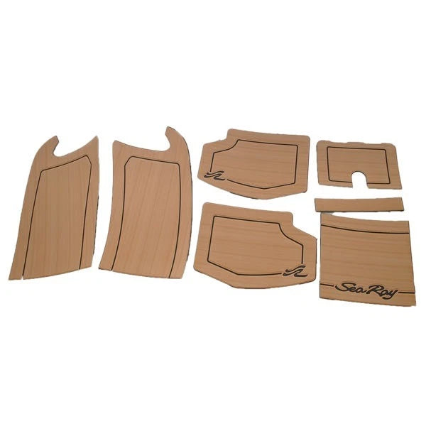 Sea Ray Boat Non-Skid Mats - Beige - Black Foam Rubber (set of 7)