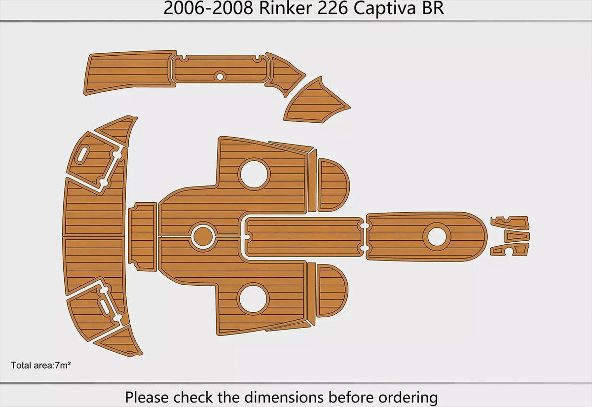 EVA Pads for Rinker 226 Captiva BR (2008) - Teak Flooring Mat
