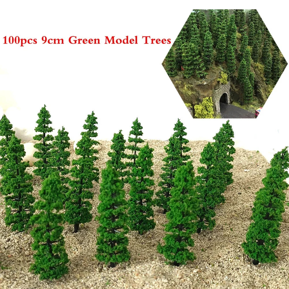 Set of 100 Miniature Model Trees for HO Scale Diorama