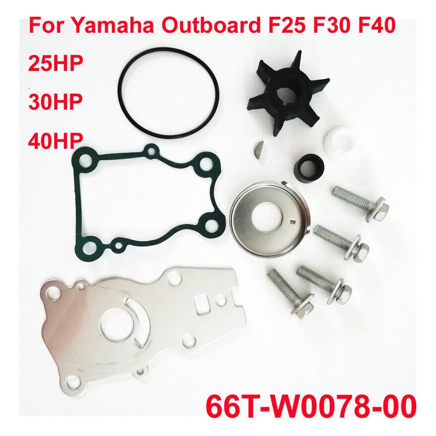 Water Pump Impeller Kit for Yamaha Outboard 40HP FT25 F25 F30 F40 66T-W0078-00