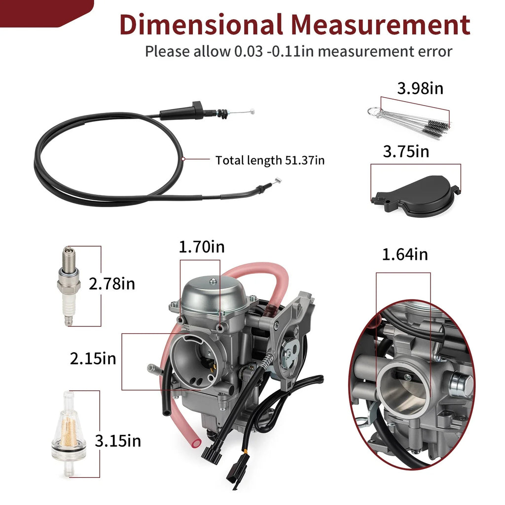 Carburetor Carb Assembly & Throttle Cable for Arctic Cat 366 4x4 (2010–2011)