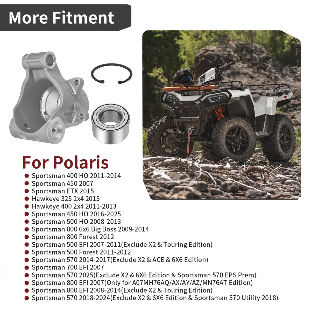 Rear Wheel Bearing Carrier for Polaris Sportsman 800 EFI (2007–2014) 5135563