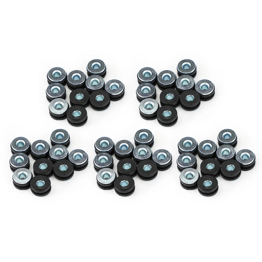 50x 6mm Universal Motorcycle Rubber Grommets Bolt Kit Replacement T9