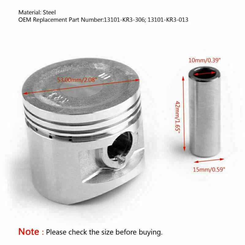 Piston Kit 53mm for Honda Rebel CA250 CMX 250 (1982–2014) STD Bore T9