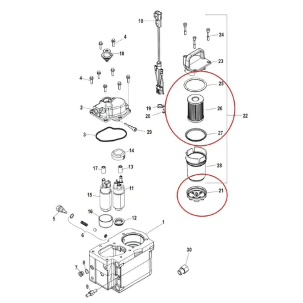 Fuel Filter for Mercury Marine MerCruiser 8M0204703, 35-892665 (N/A)