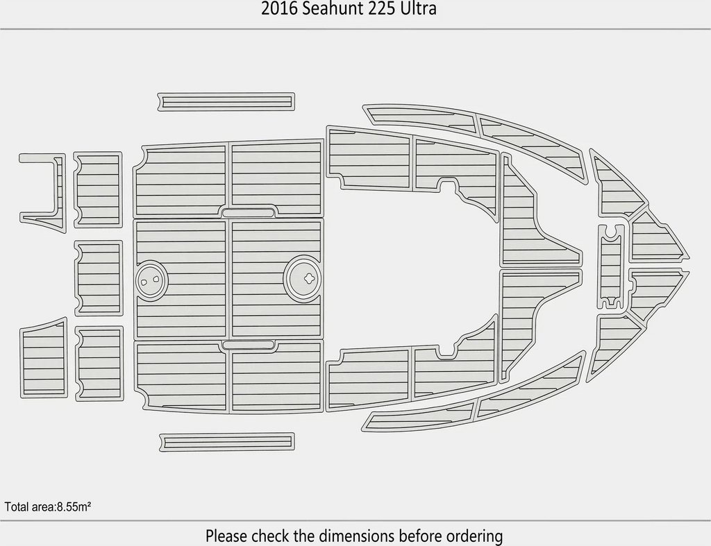 EVA Pads for Sea Hunt 225 Ultra (2016) - Cockpit Foam Floor Mat