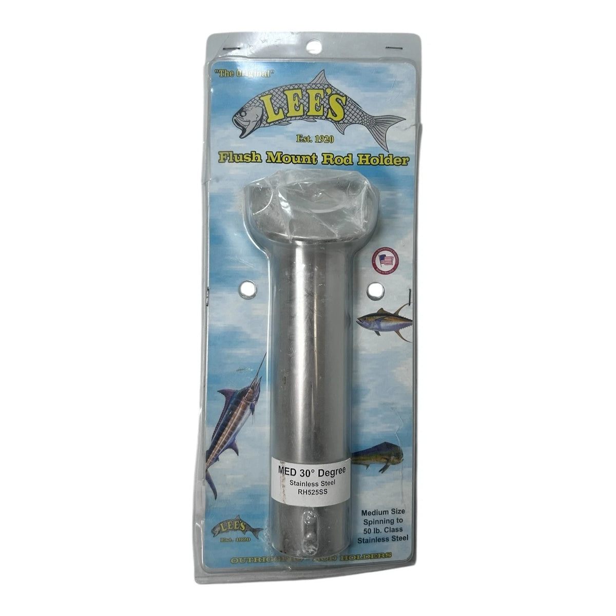 Lee's RH524SS, Marine Stainless Steel Flush Mount Rod Holder - 30 Degrees