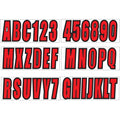 Red Sticker Decals A-Z Letters and 0-9 Numbers for Marine Boat