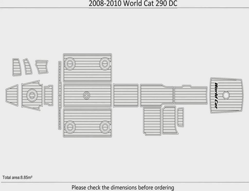 EVA Foam Pads for World Cat 290 DC (2008) Cockpit Swim Platform