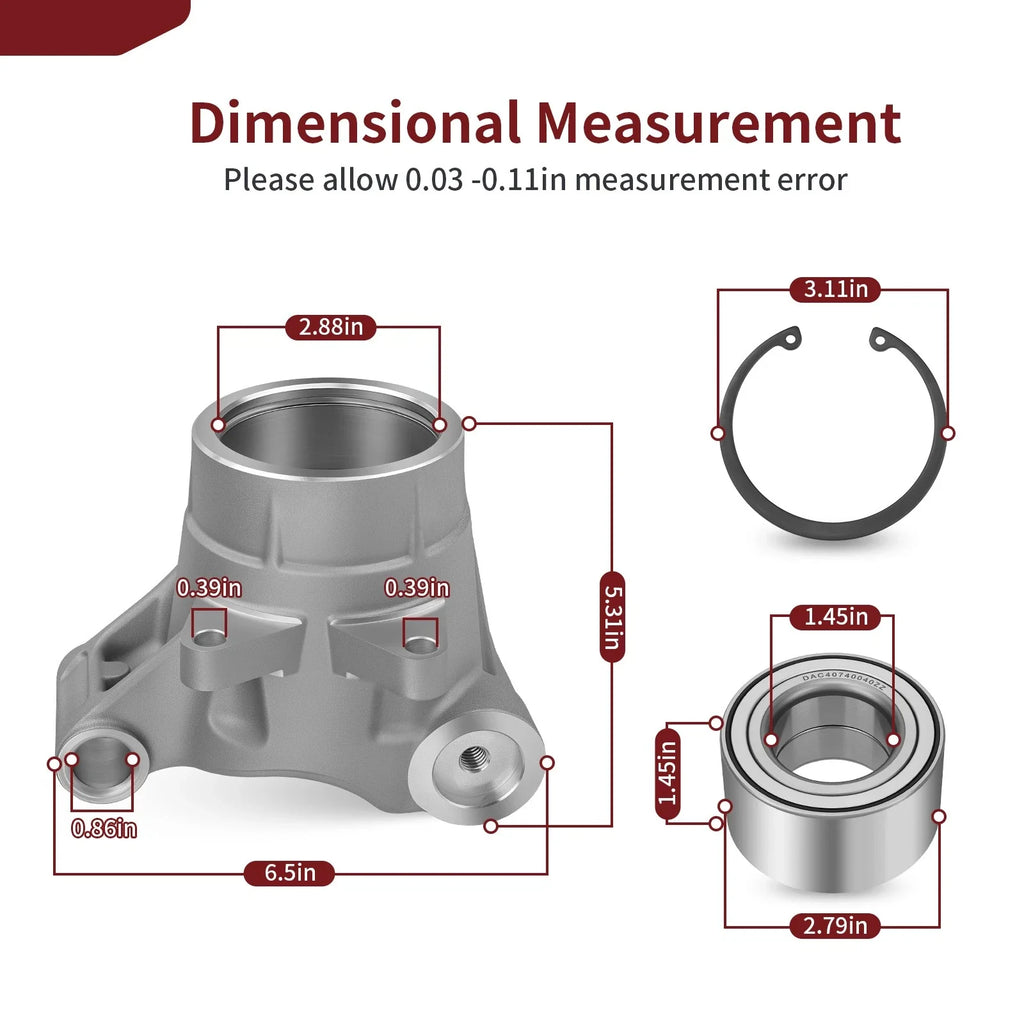 2X Rear Wheel Bearing Carrier Kit for Polaris Sportsman 570 (2014–2024) 5135563