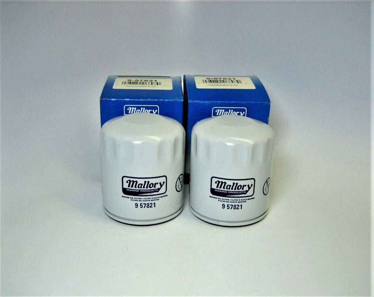 Mallory 9-57821 2 Pack Mercury Marine Verado 135-200HP Outboard Oil Filters