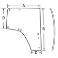 L174377 Right Hand Glass Door Fits John Deere 7430 7330 7530 7130 7230 6230 RH