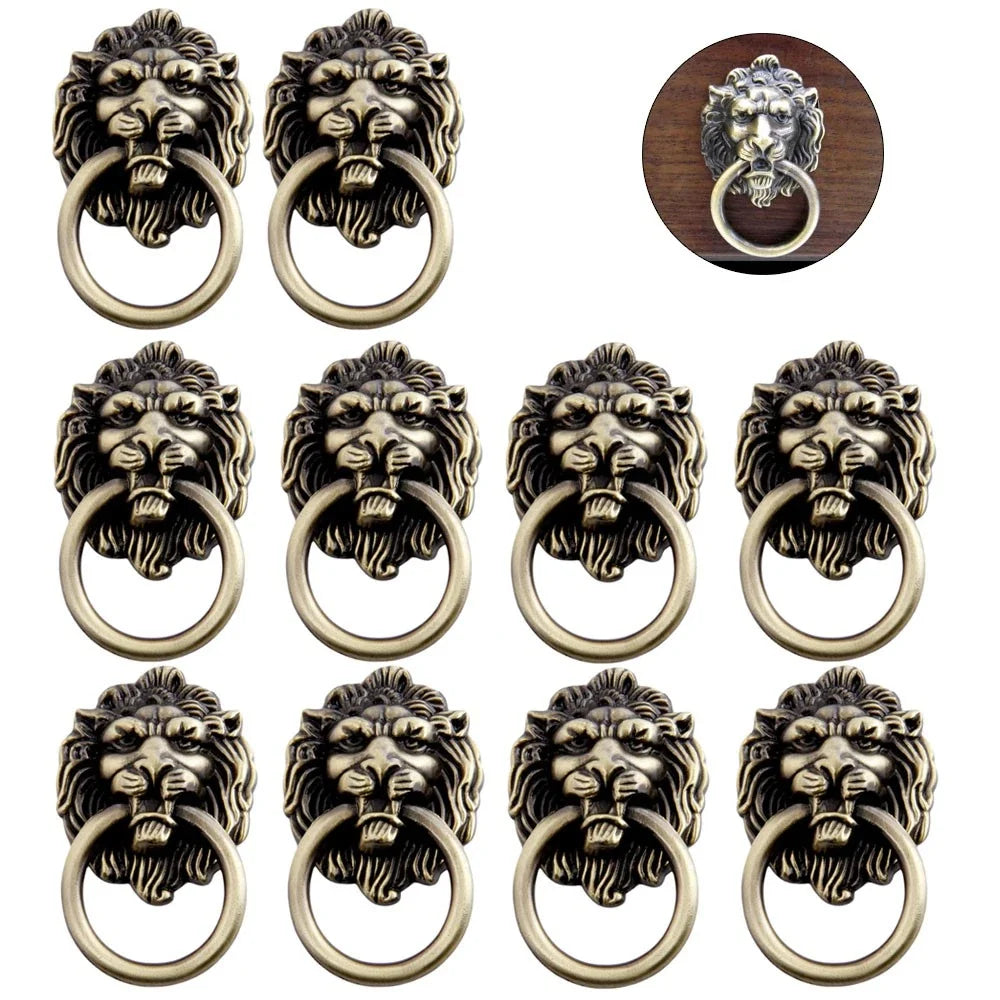 10X Lion Head Door Pull Knob Handle for Cabinet Drawer Hardware