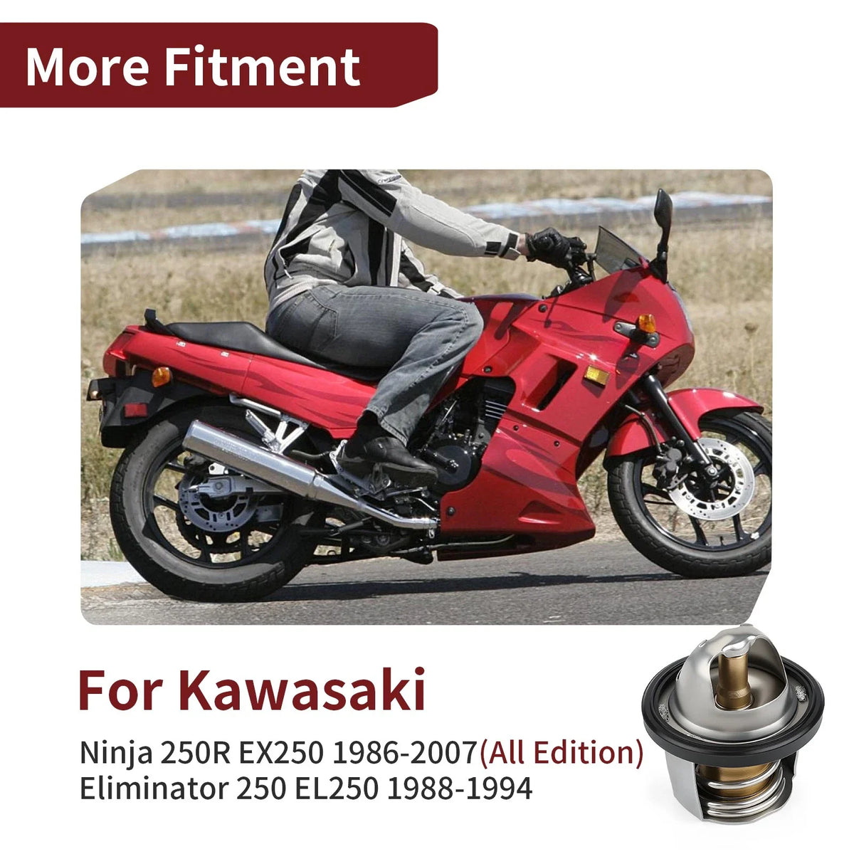 Thermostat & Gasket for Kawasaki Ninja 250R (1986–2007), Eliminator 250 (1988–1994)