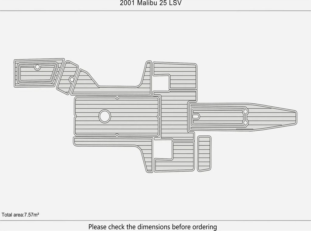 EVA Foam Pads for Malibu 25 LSV (2001) - Teak Deck Flooring