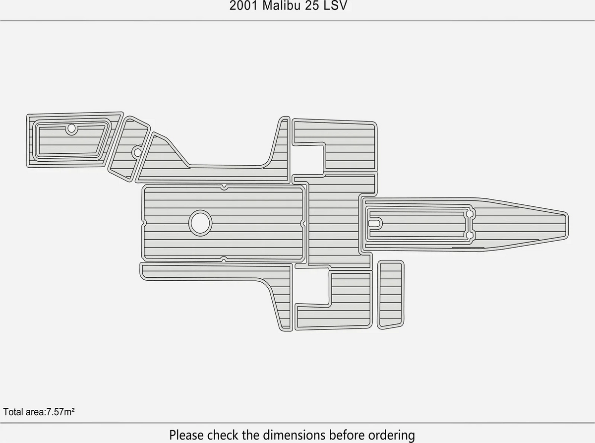 EVA Foam Pads for Malibu 25 LSV (2001) - Teak Deck Flooring