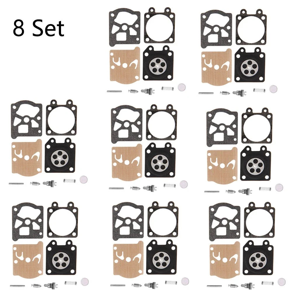 Set of 8 Carburetor Diaphragm Rebuild Kit for Chainsaw 38/45/52/58 4500 5200 5800