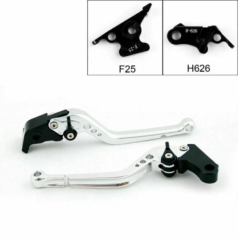 Long Brake Clutch Levers for Honda CBR500R (2013–2014) Silver T9