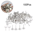 100X Silver Upholstery Nails for Furniture Hardware (Push Pins)