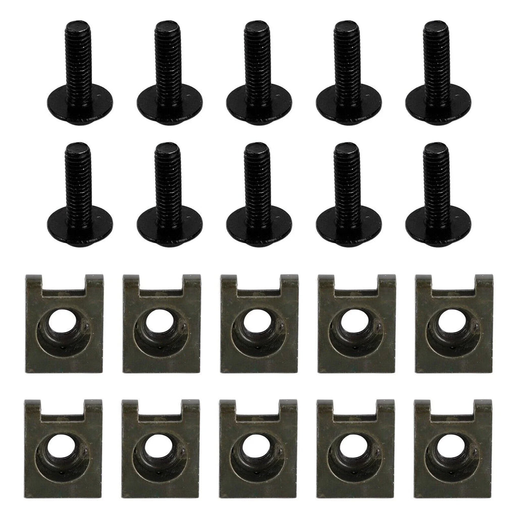 10X Aluminum Fairing Screen M6x20mm Screw Bolts Clips for Motorcycle