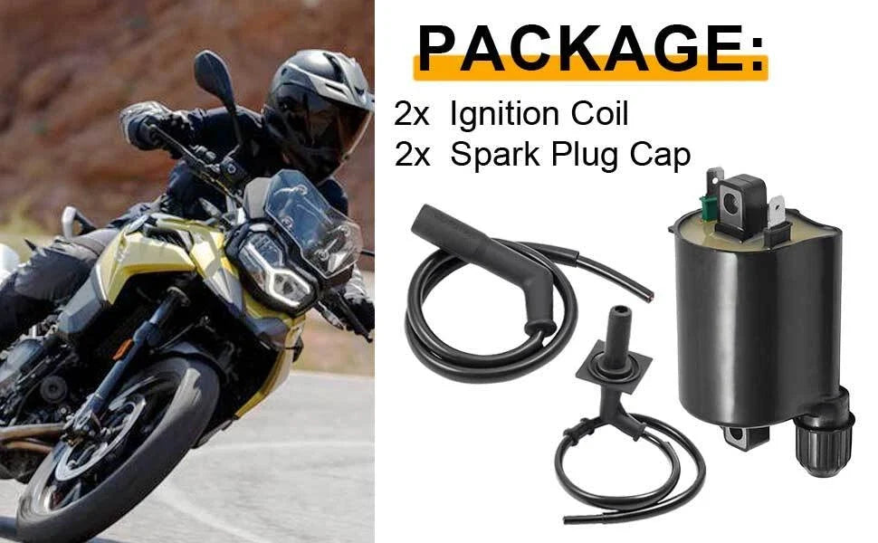 2X Ignition Coil & Spark Plug Cap for Honda Shadow Spirit 1100 (1996–2007)