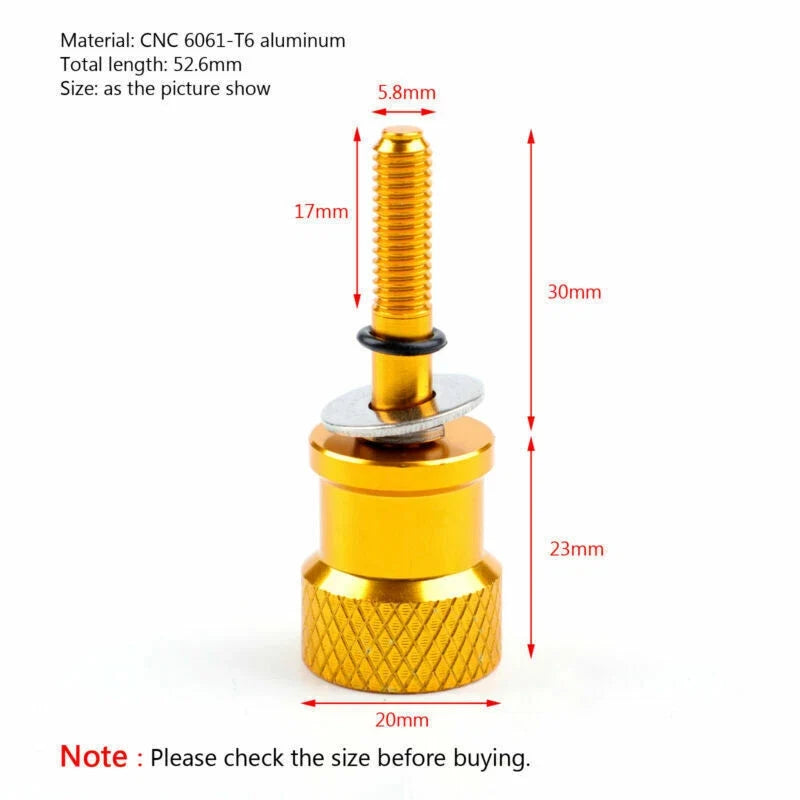 CNC Knurled Seat Bolt Gold for BMW R Nine T/Scrambler/Racer/Urban/Pure (2014–2020)